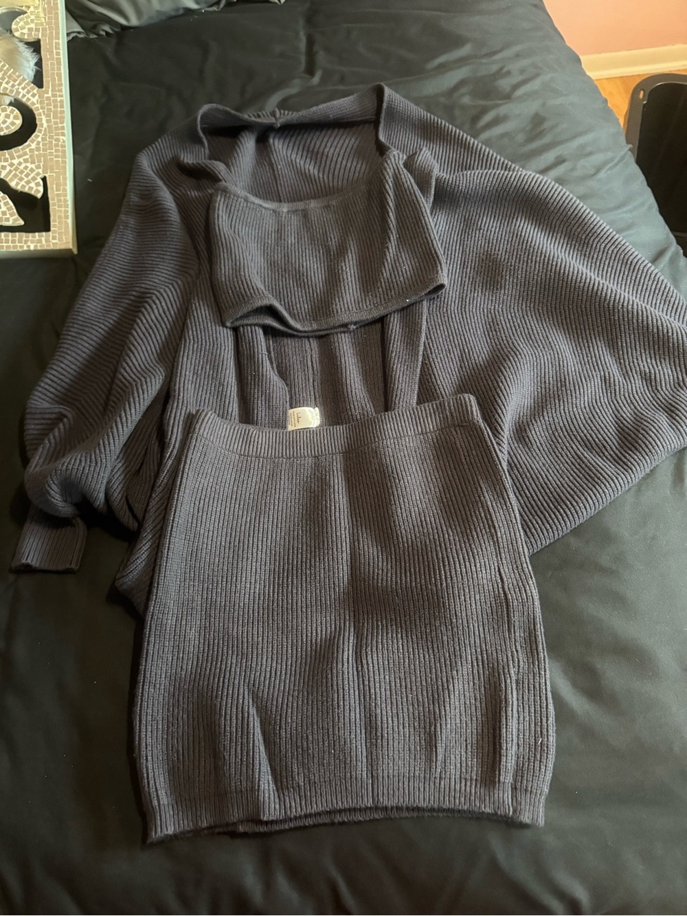 Lulu's Dark Navy Ribbed Two-Piece Sweater Set